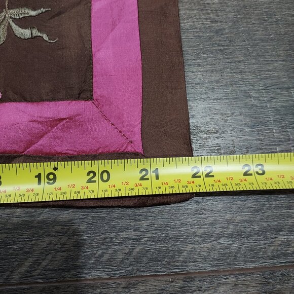 Pillow Cover Embroidered Throw 21Inch Square Shell Feather Rodeo Chain Stich - Picture 12 of 16